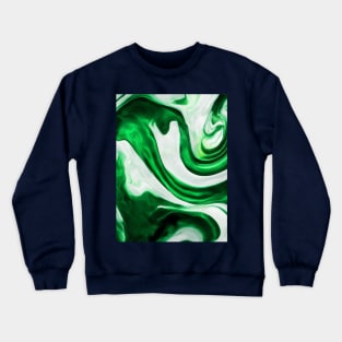 GREEN AND WHITE LIQUID MARBLE DESIGN Crewneck Sweatshirt